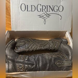 Old Gringo Belinda 18” distressed black cowboy western boots